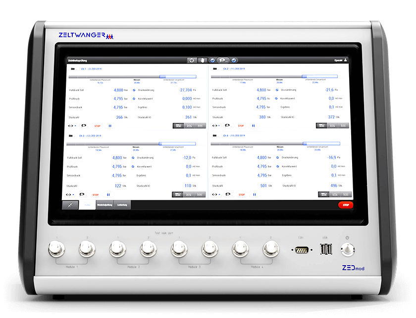 Frontansicht ZEDmod Lecktester